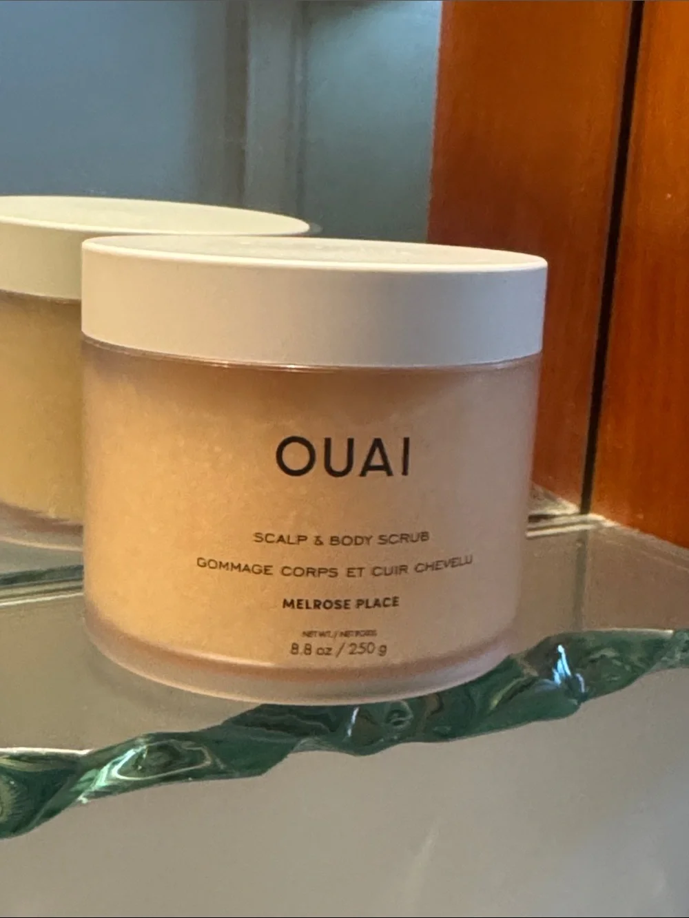 New OUAI Melrose body & scalp scrub exfoliant full size 8.8 oz jar clean beauty